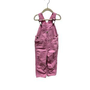 Carhartt Pink Canvas Overall Bibs Girl Toddler Size 4T